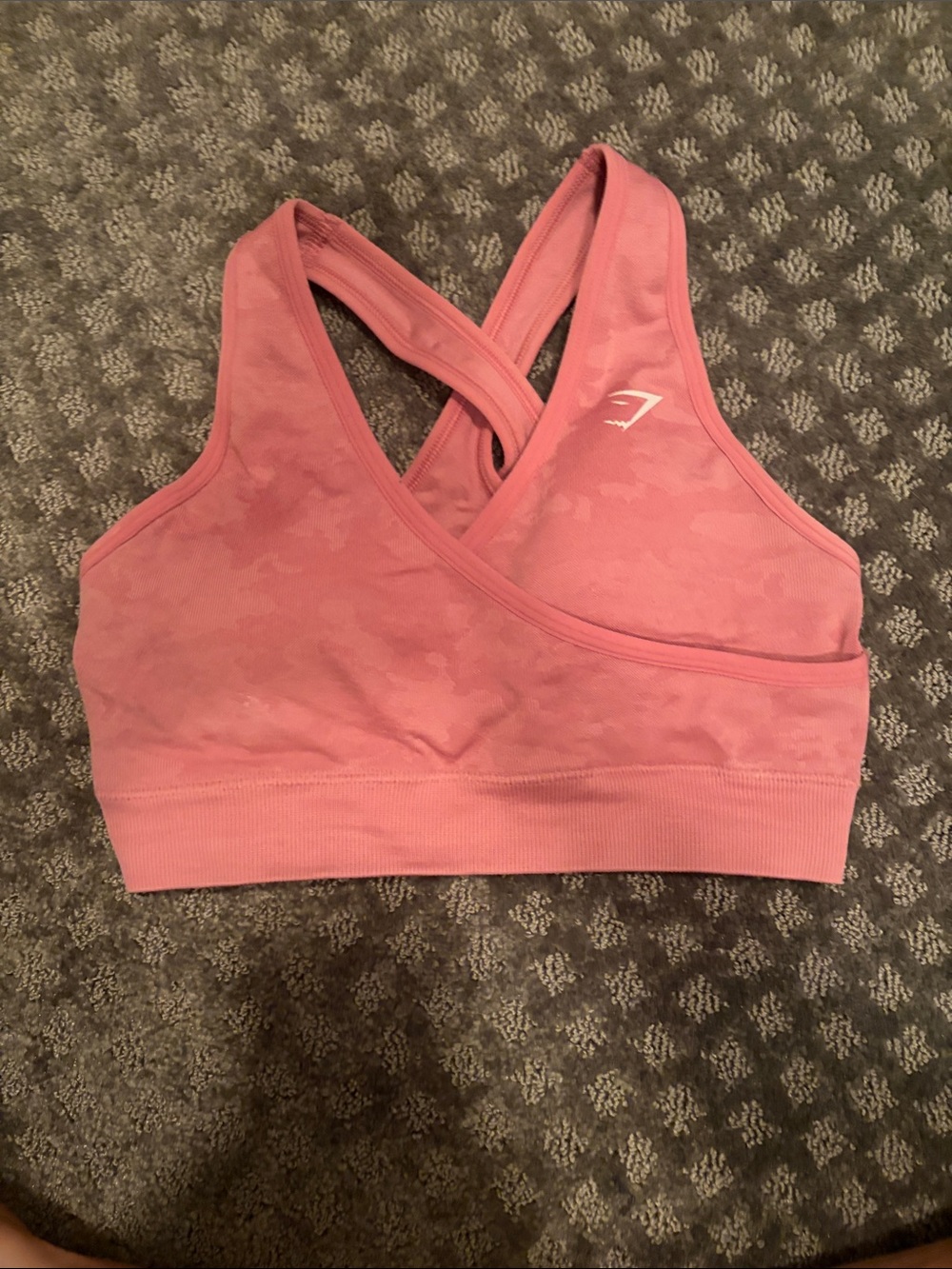 Gymshark Coral Pink Wrap-Front Crossback Sports Bra